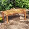 Natural Acacia Wood Garden Bench, Backless Design and Outdoor Seating